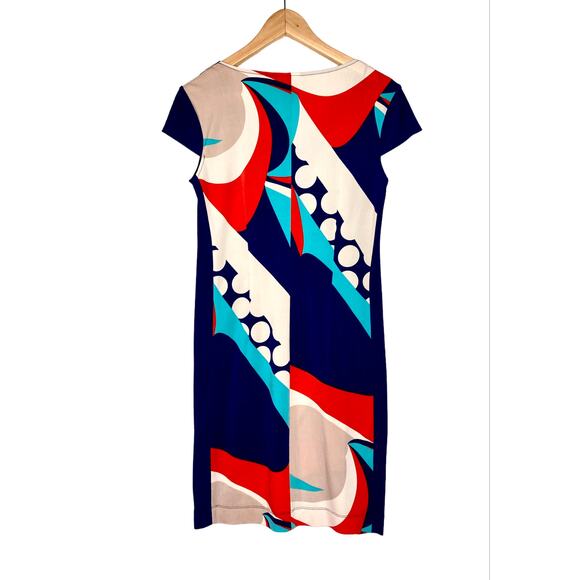 Vintage J. Taylor Dress Geo Print Retro 1960's Sheath Size S - Picture 5 of 7